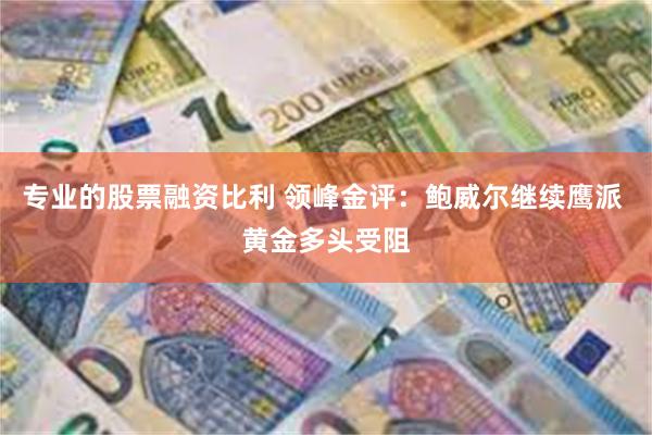 专业的股票融资比利 领峰金评：鲍威尔继续鹰派 黄金多头受阻