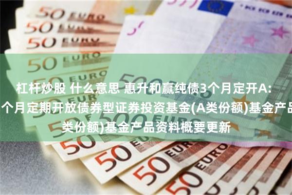 杠杆炒股 什么意思 惠升和赢纯债3个月定开A: 惠升和赢纯债3个月定期开放债券型证券投资基金(A类份额)基金产品资料概要更新